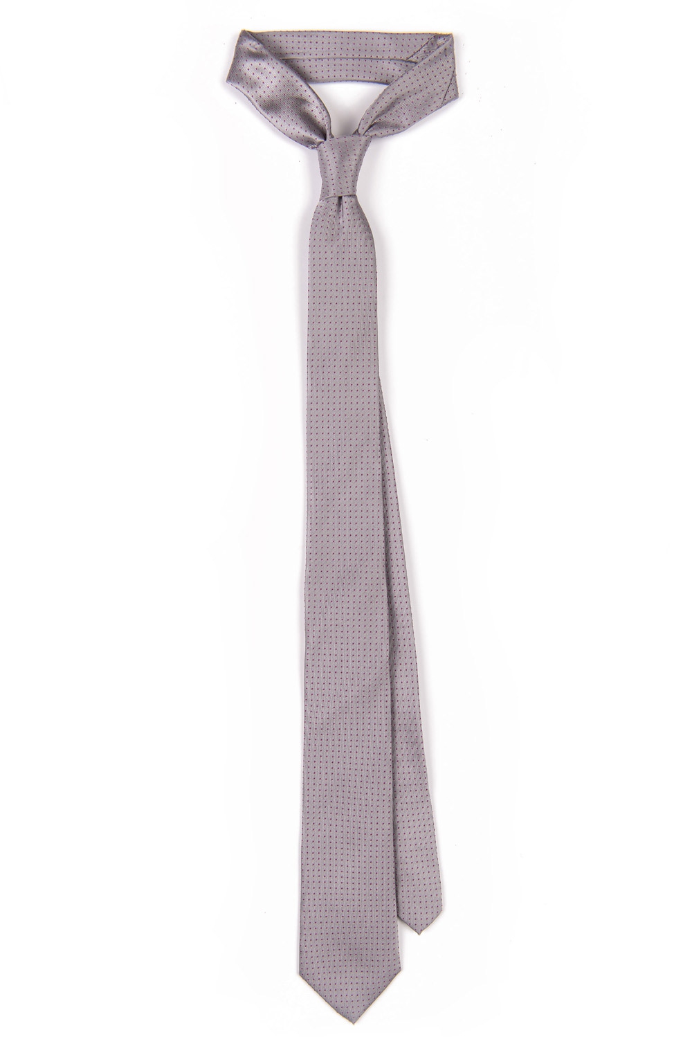 Cravata matase gri print geometric 0