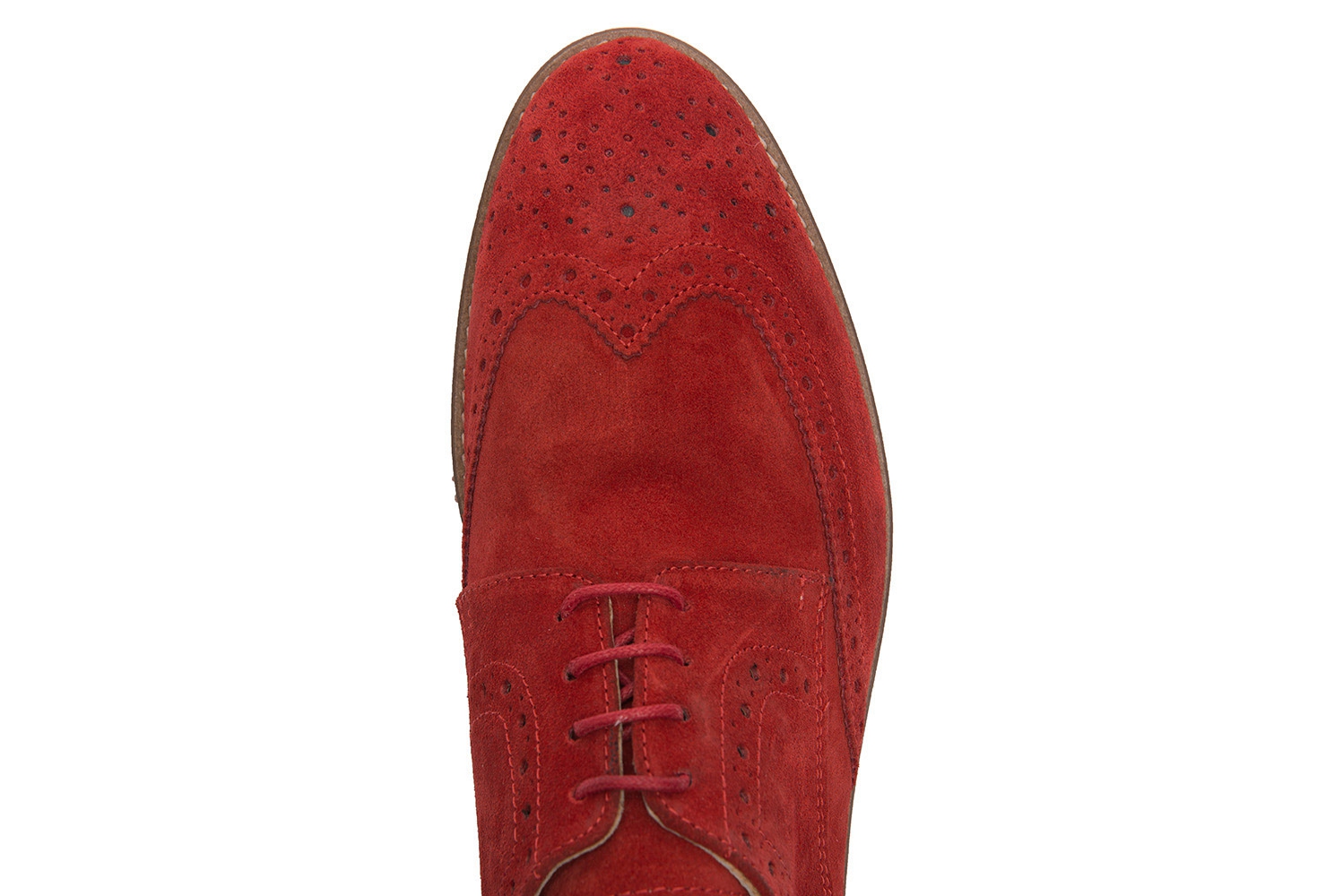 Pantofi rosii piele intoarsa 2