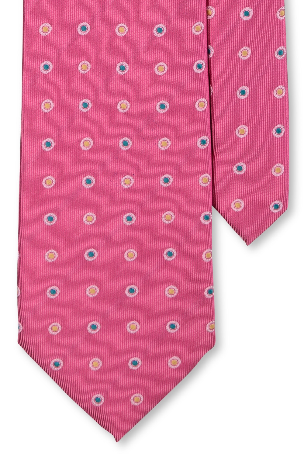 Cravata poliester roz cu buline 3