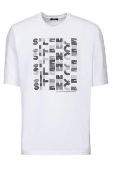 Tricou oversize Alb print