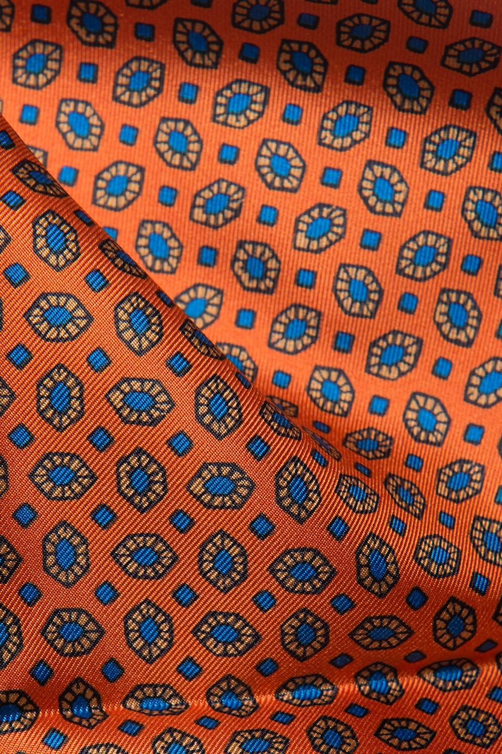 Batista portocalie print decorativ matase imprimata 1