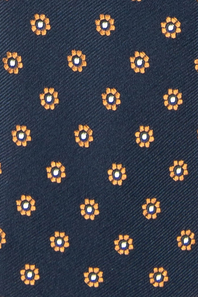 Cravata poliester tesut bleumarin print floral 1