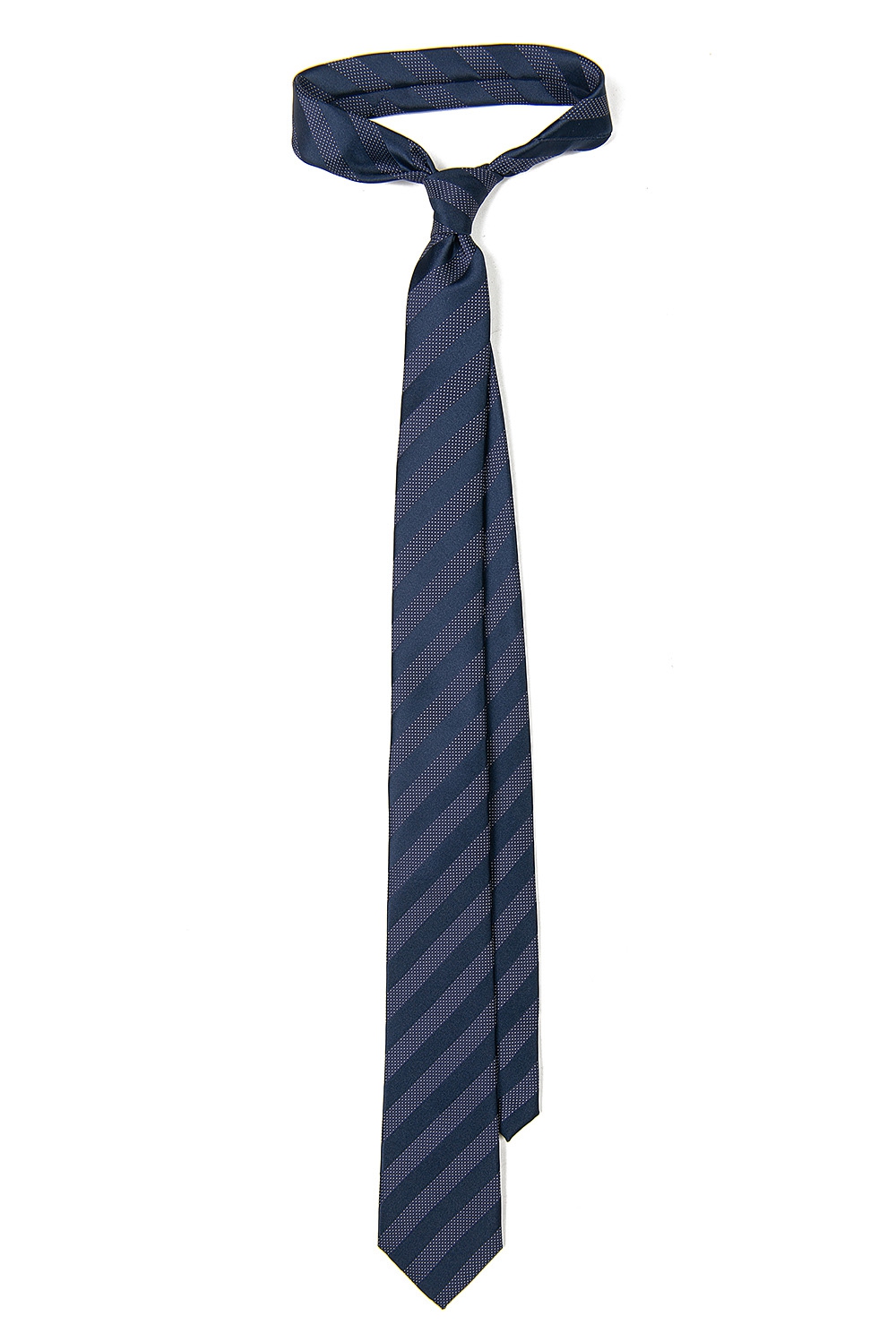 Cravata poliester tesut bleumarin dungi 0