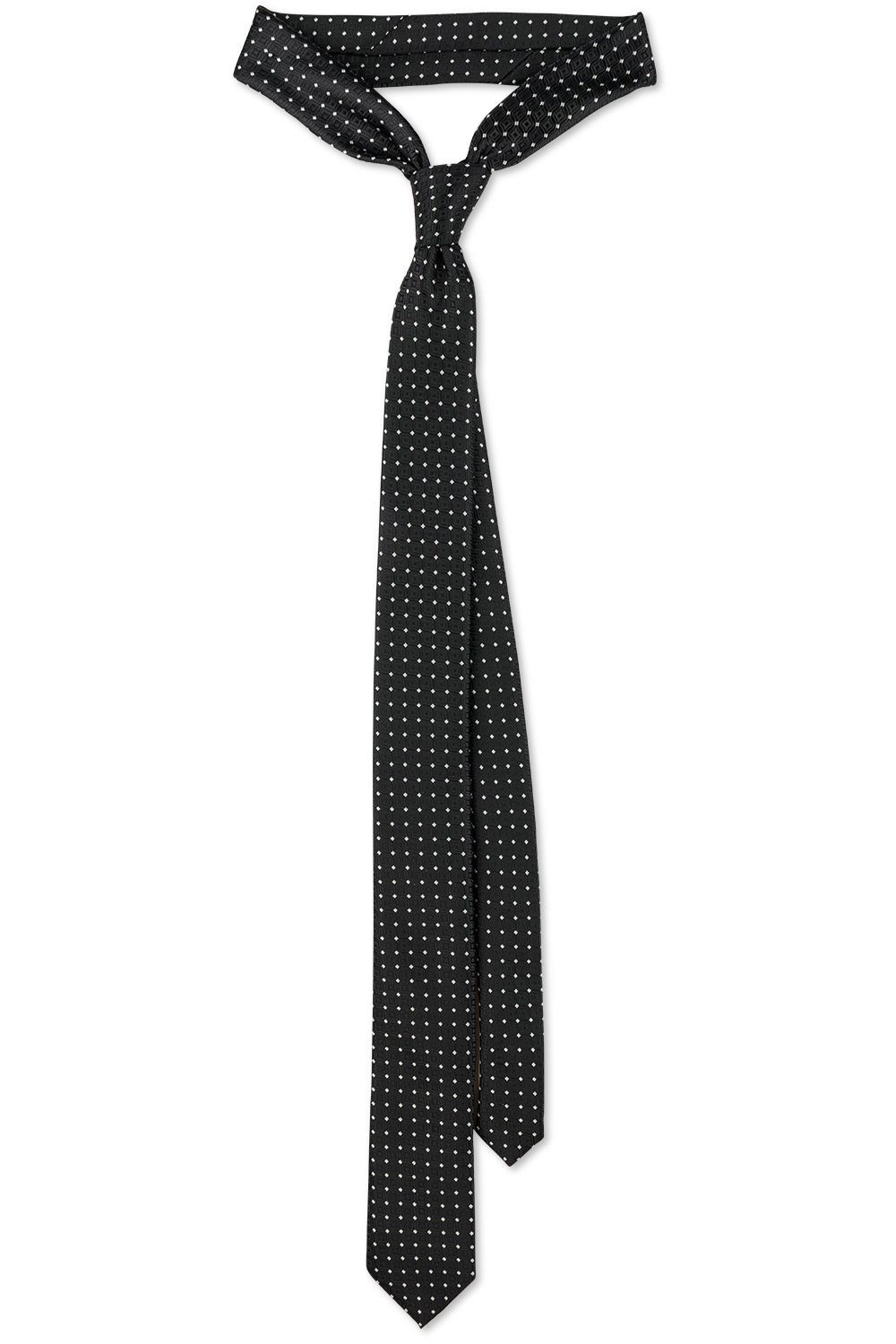 Cravata poliester neagra cu puncte 0