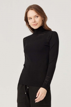Pulover dama slim Negru Uni