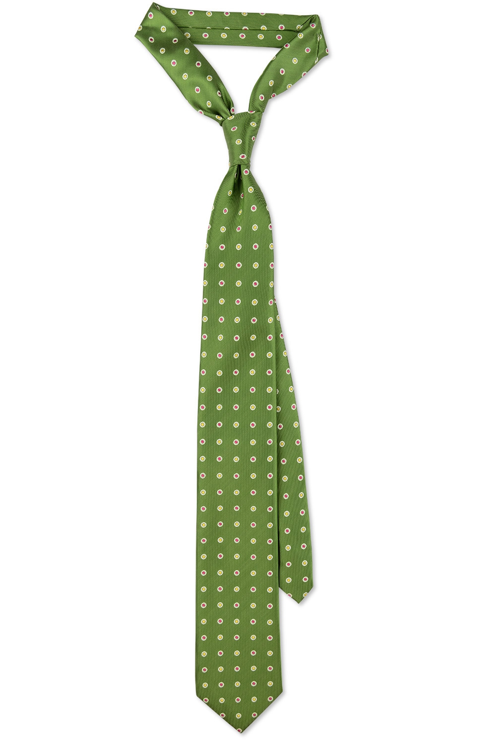 Cravata poliester verde cu buline 0
