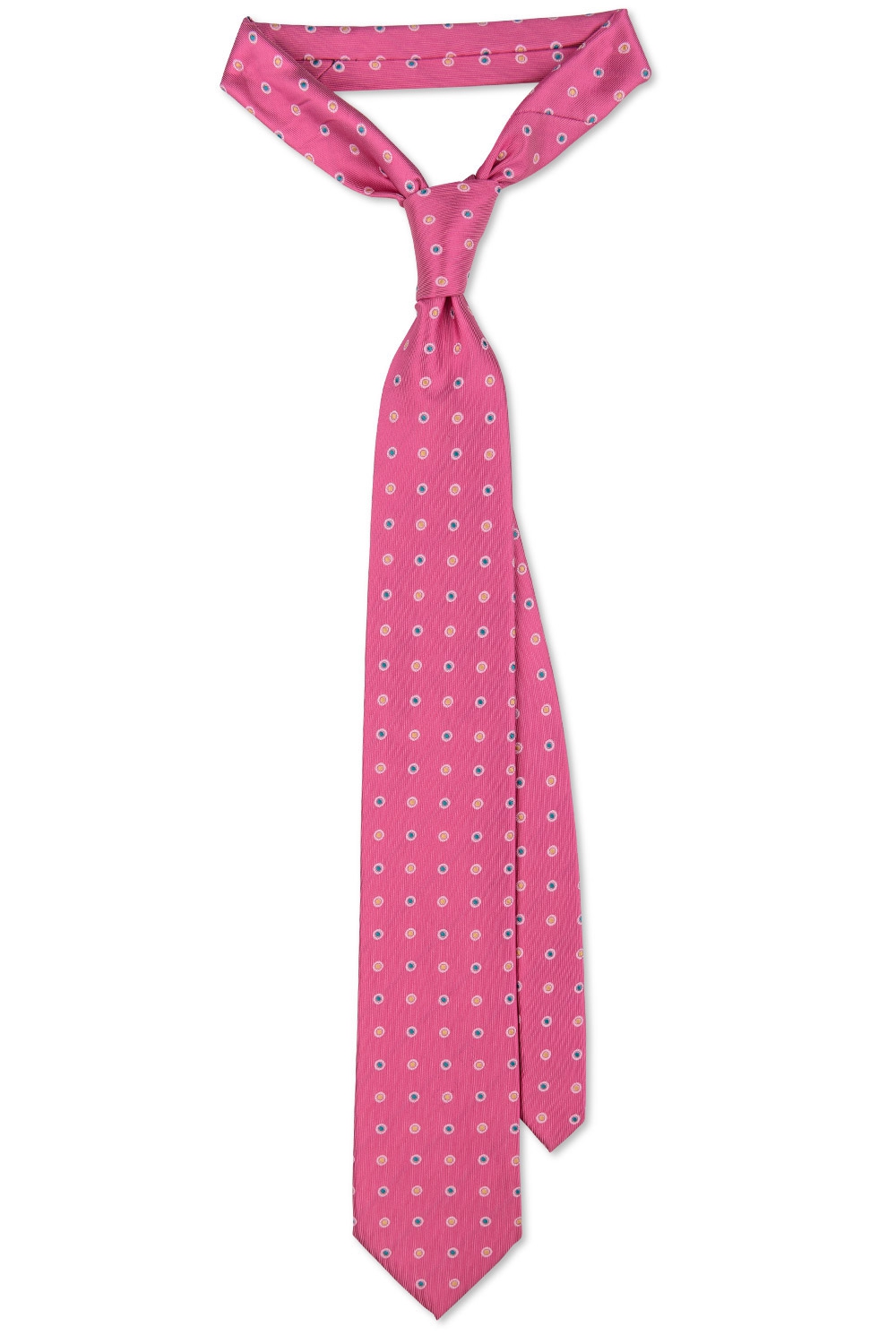 Cravata poliester roz cu buline 0