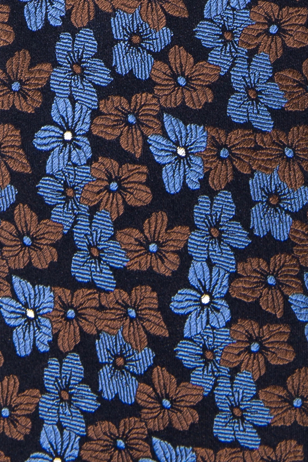 Cravata matase bleumarin print floral 1