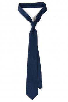 Cravata poliester tesut albastra uni
