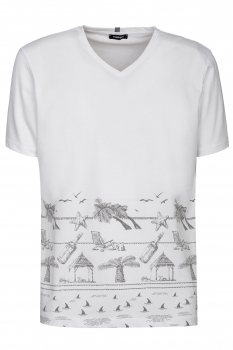 Tricou regular Alb print