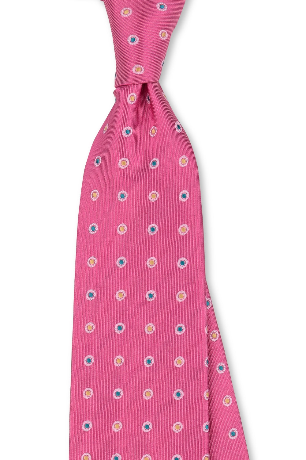 Cravata poliester roz cu buline 2