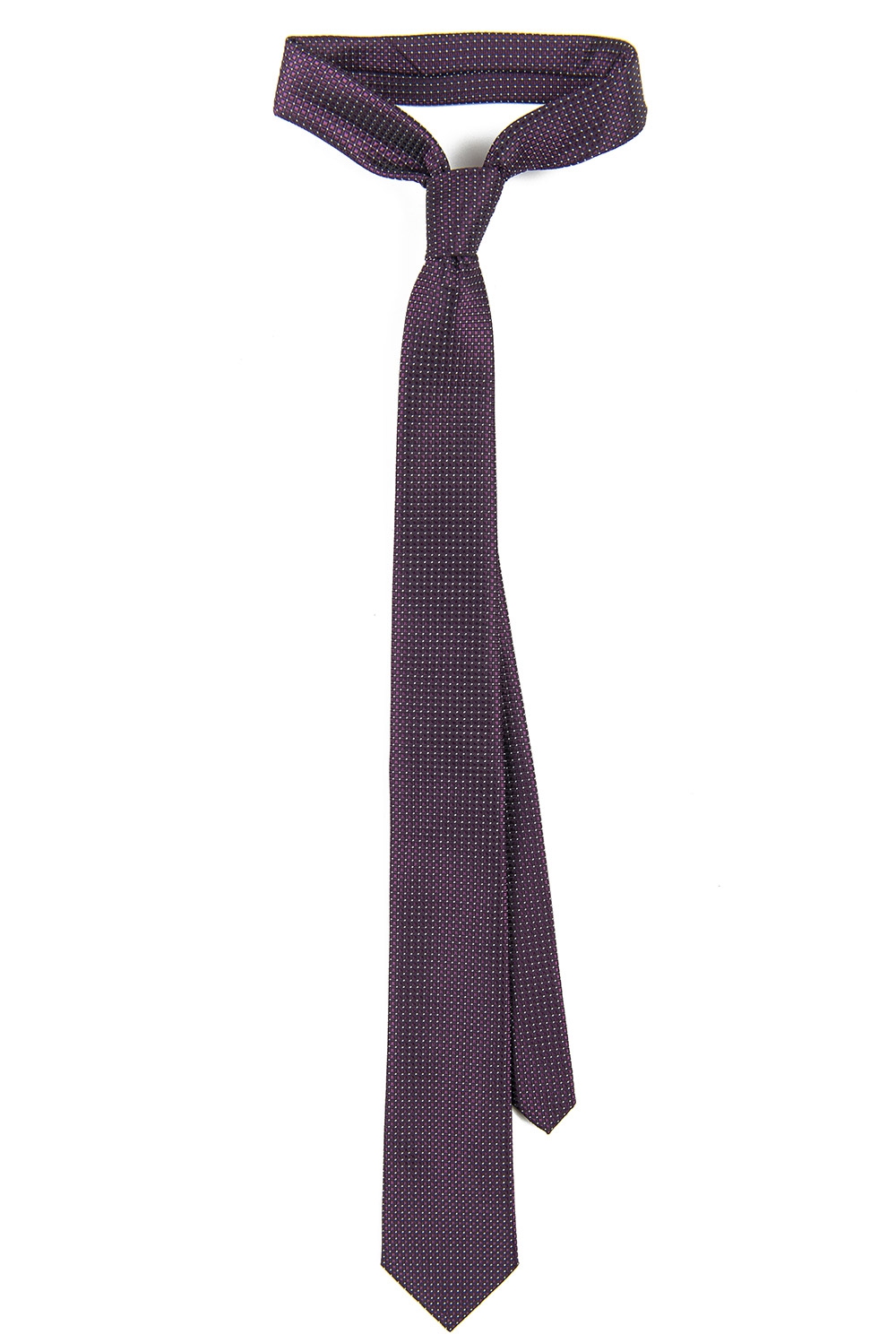 Cravata poliester tesut pruna print geometric 0