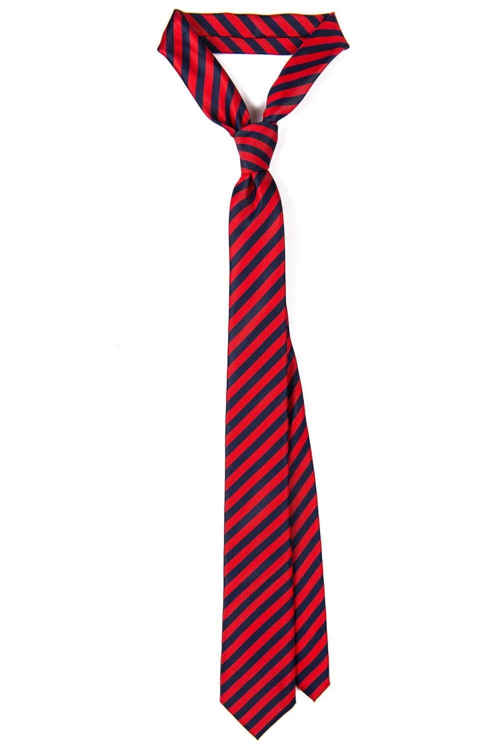 Cravata poliester rosie cu dungi 0