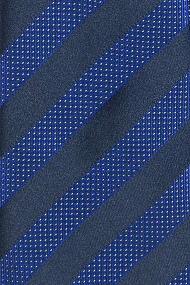 Cravata poliester tesut bleumarin cu dungi 1