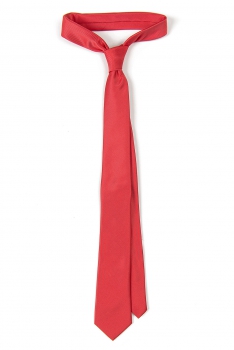 Cravata poliester tesut rosie uni