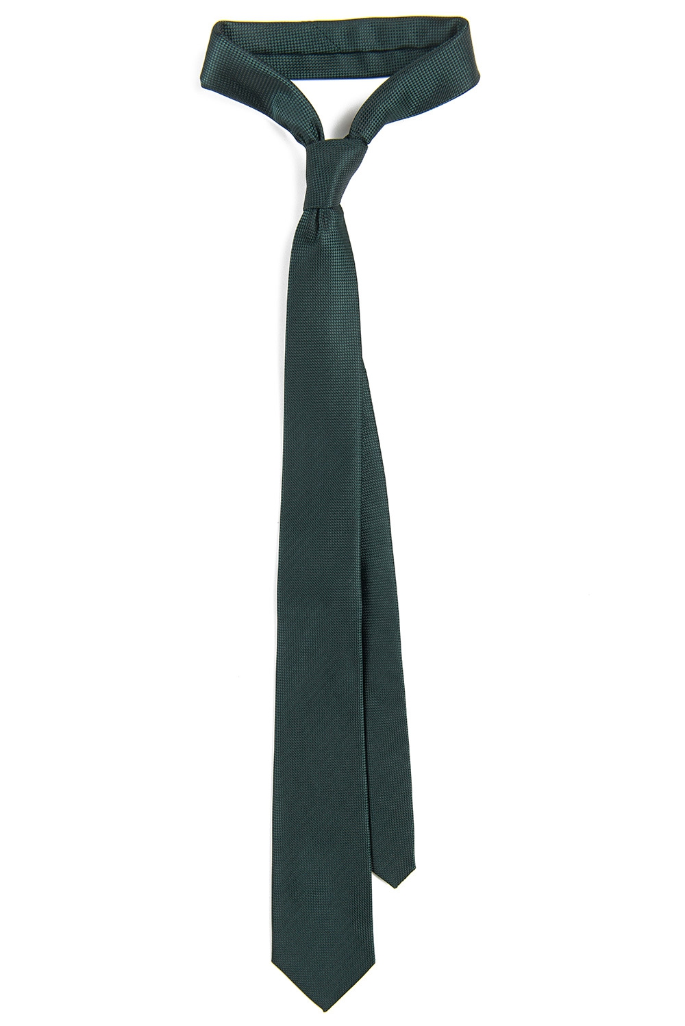 Cravata poliester tesut verde uni 0