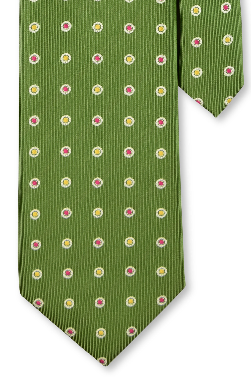 Cravata poliester verde cu buline 3