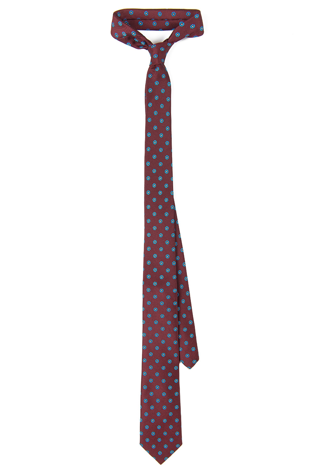 Cravata poliester tesut grena print floral 0