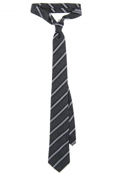 Cravata matase tesuta neagra cu dungi