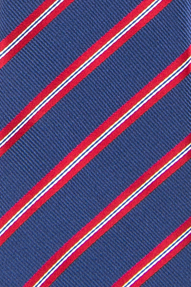 Cravata poliester tesut albastra cu dungi 1