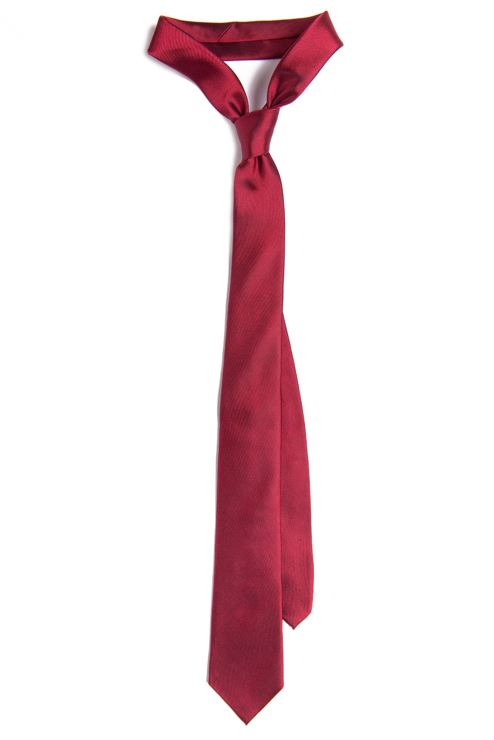 Cravata matase tesuta rosie uni 0