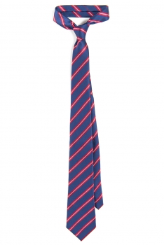 Cravata poliester tesut albastra cu dungi