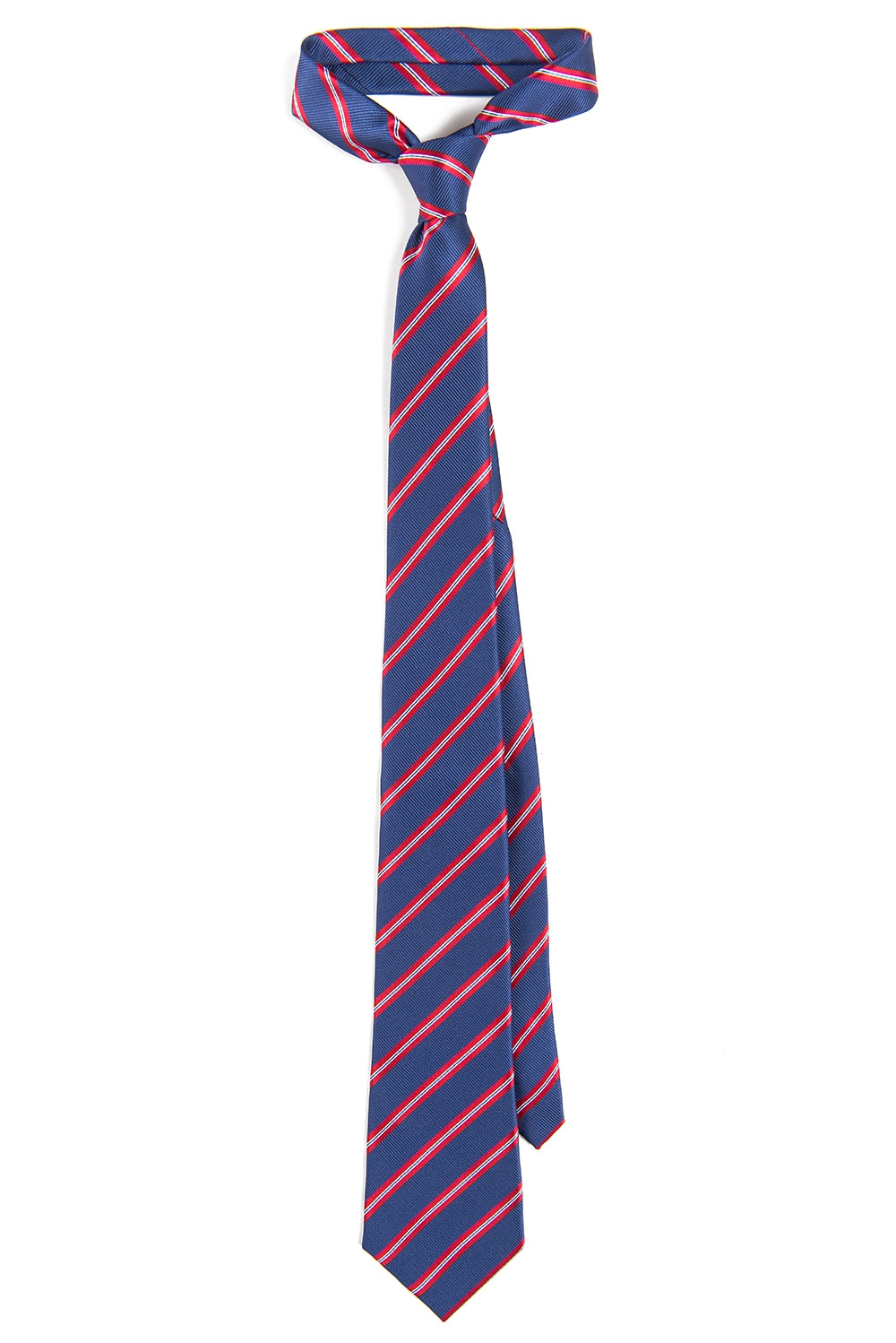 Cravata poliester tesut albastra cu dungi 0
