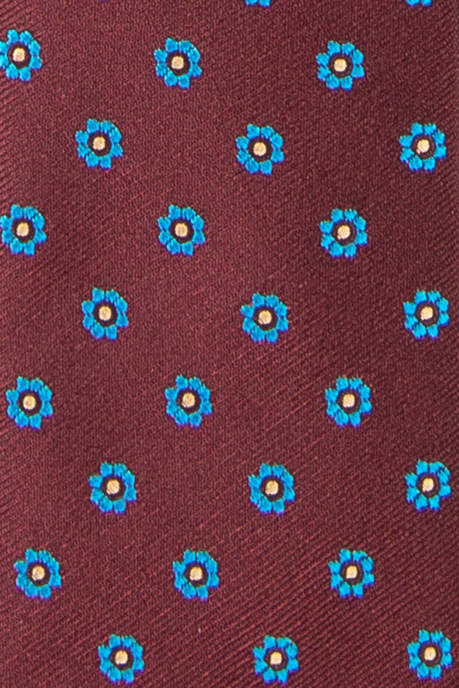 Cravata poliester tesut grena print floral 1