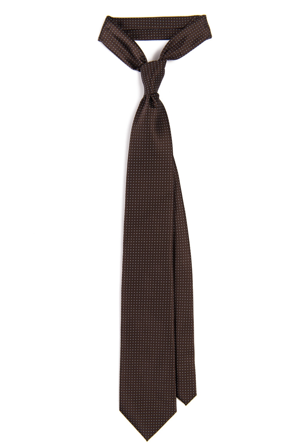 Cravata poliester maro print geometric 0