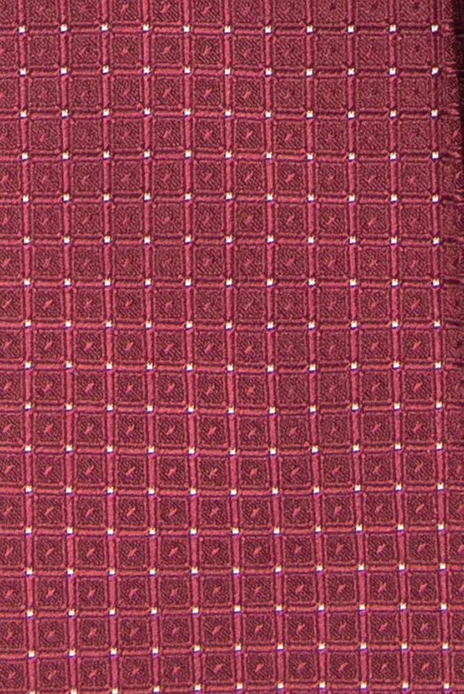Cravata poliester tesut rosie print geometric 1
