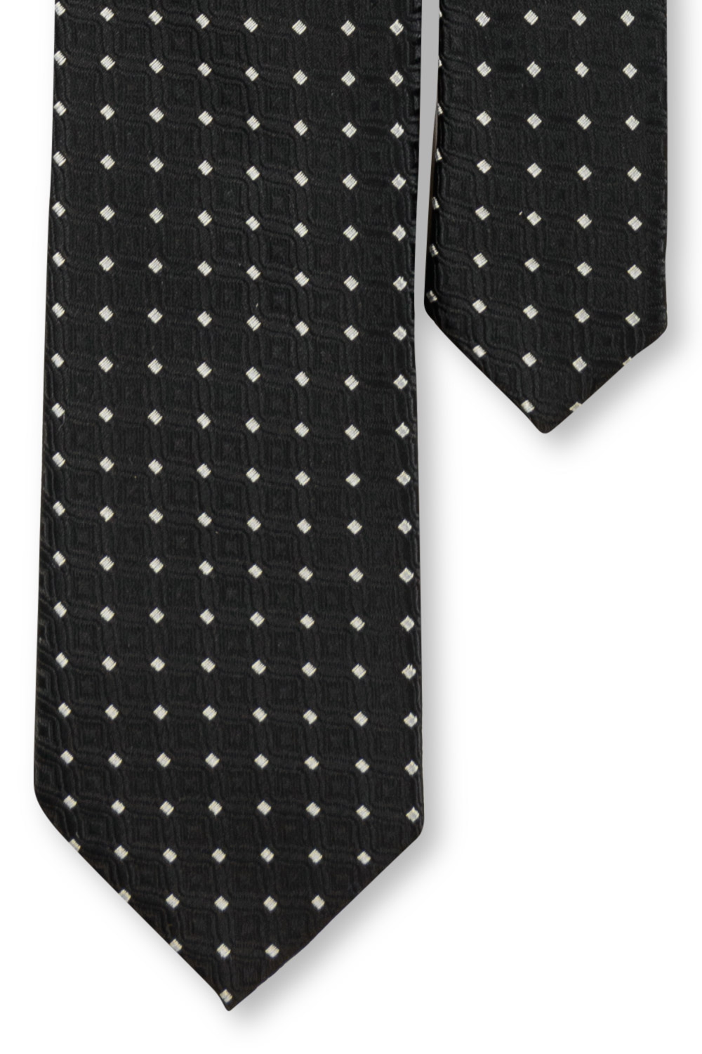 Cravata poliester neagra cu puncte 3