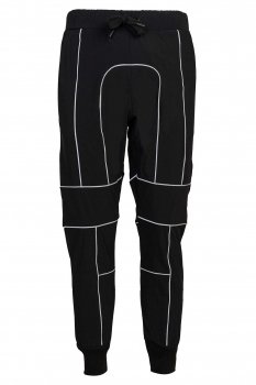 Pantaloni oversize negri print Geometric