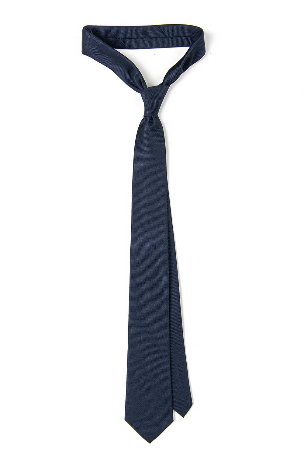 Cravata matase tesuta bleumarin uni 0
