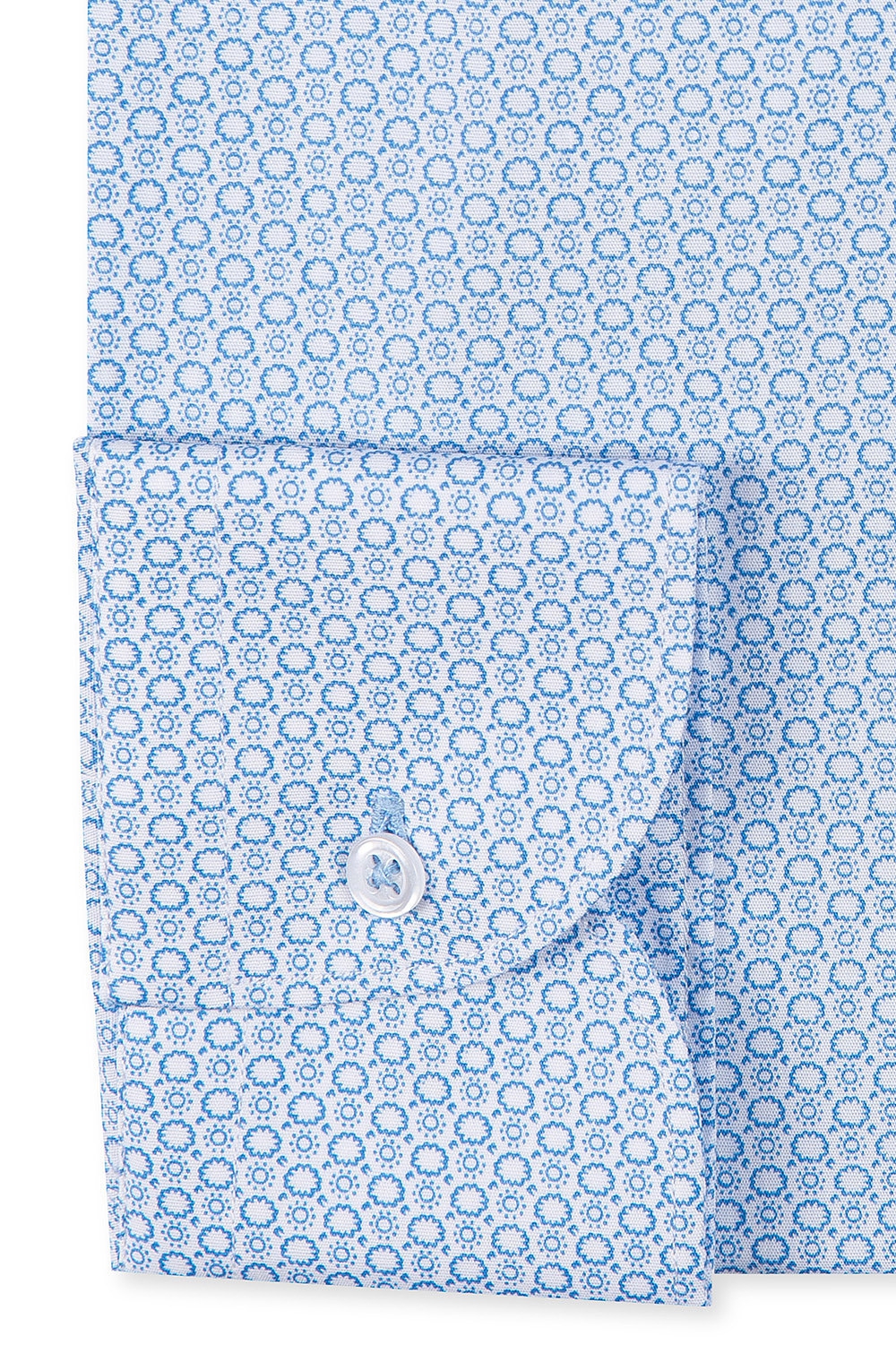 Camasa superslim alba print geometric 2
