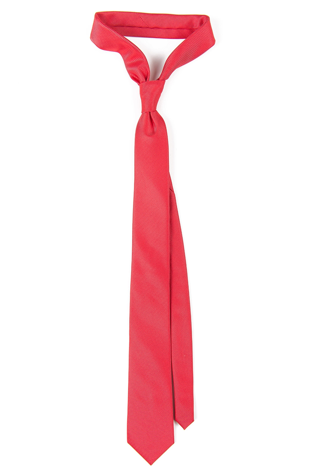 Cravata poliester tesut rosie uni 0