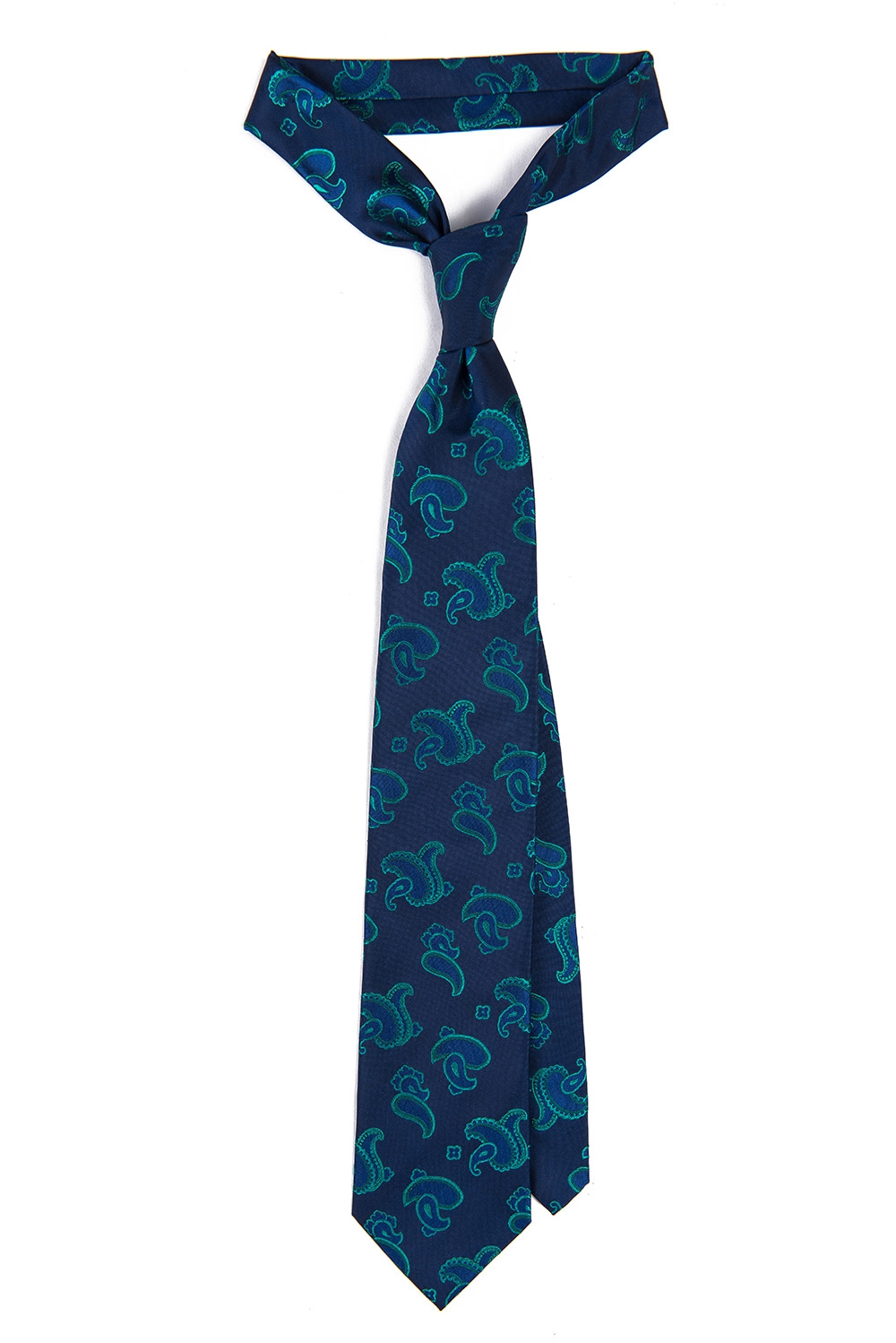 Cravata matase tesuta bleumarin floral 0