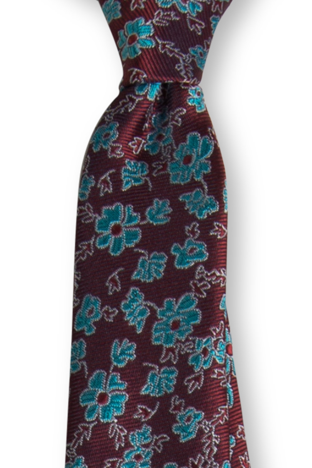 Cravata poliester grena print floral 0