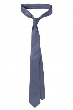 Cravata poliester tesut albastra uni
