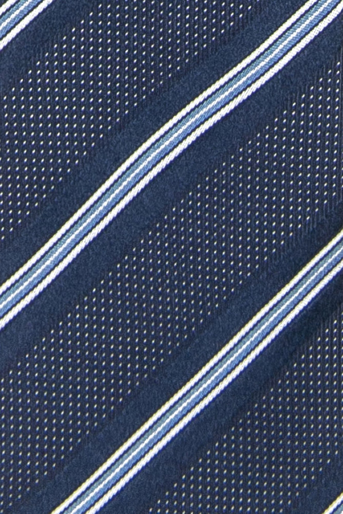 Cravata matase tesuta bleumarin cu dungi 1