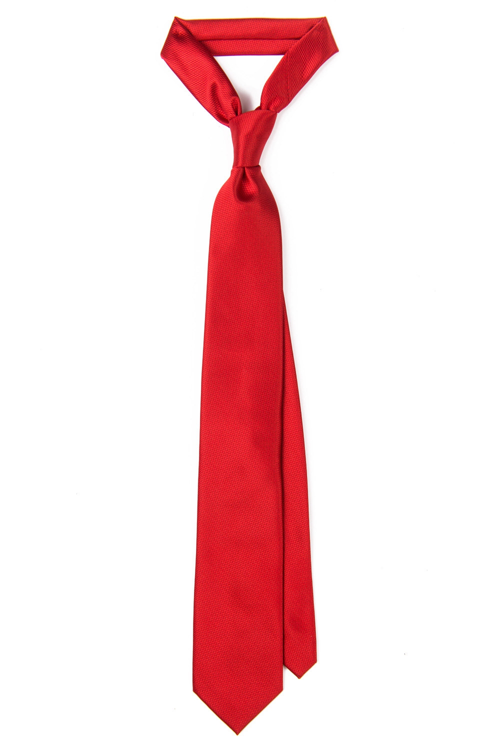 Cravata poliester rosie uni 0