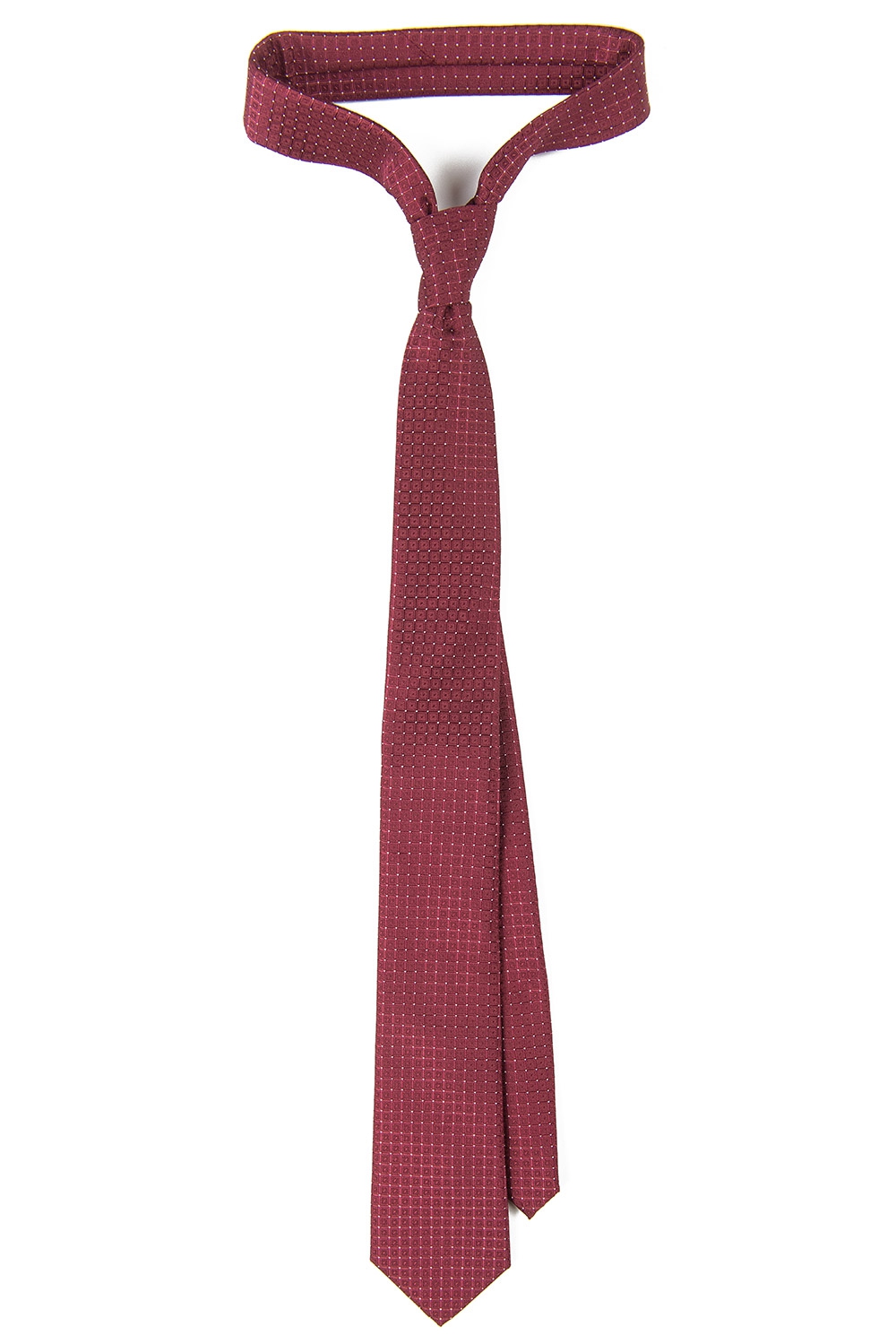 Cravata poliester tesut rosie print geometric 0