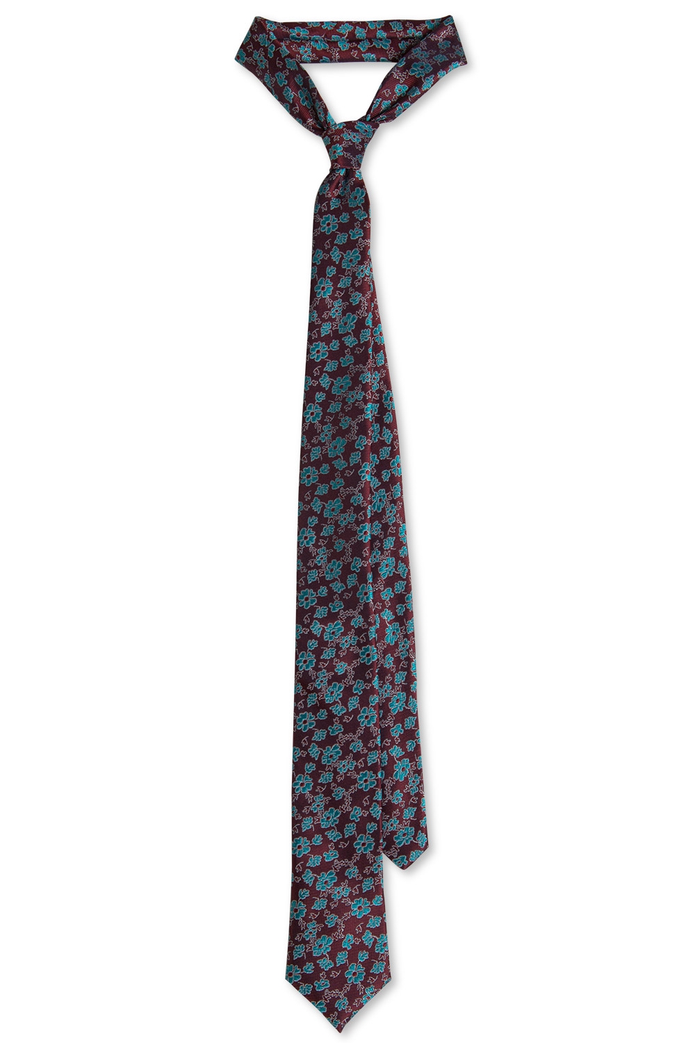Cravata poliester grena print floral 3