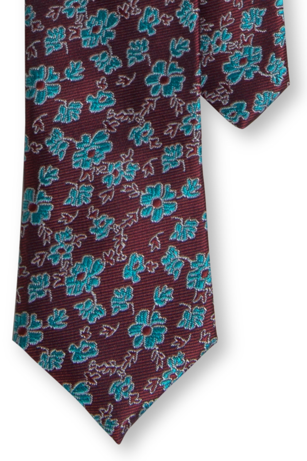Cravata poliester grena print floral 2