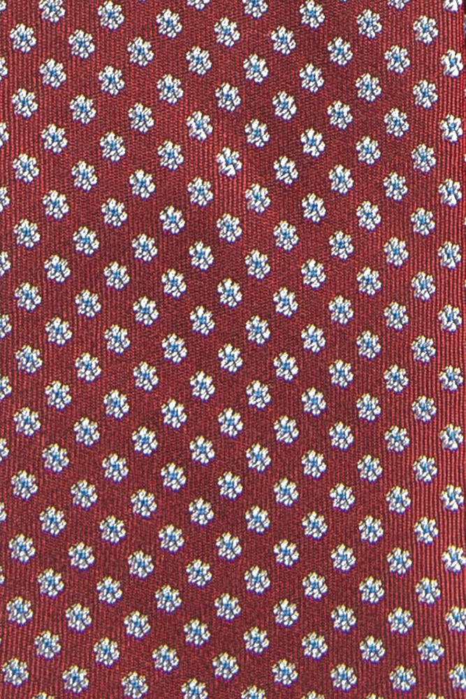 Cravata matase tesuta rosie print floral 1