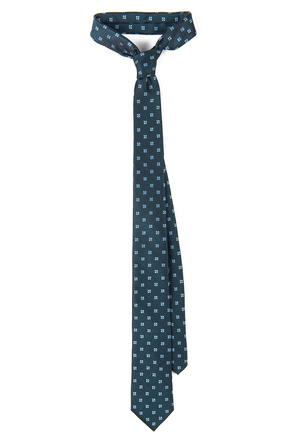 Cravata poliester tesut verde print floral 0