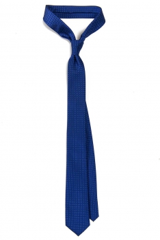 Cravata poliester tesut albastru uni