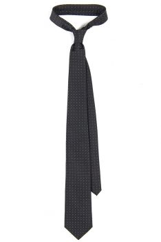 Cravata poliester tesut neagra print geometric