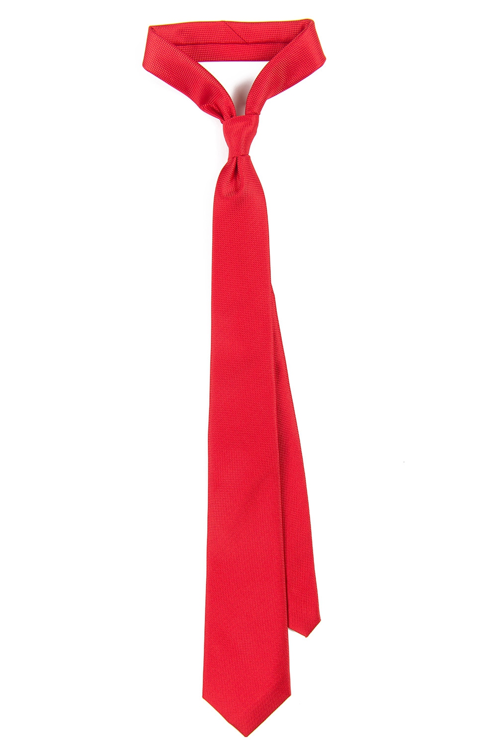 Cravata poliester tesut rosie uni 0