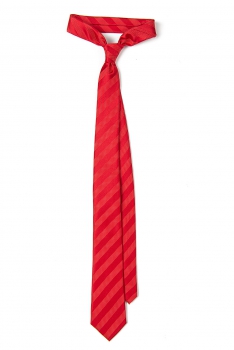 Cravata poliester tesut rosie dungi