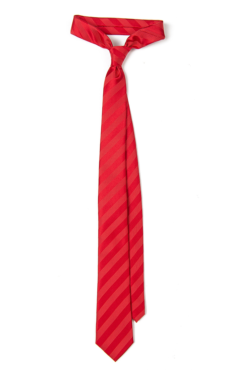 Cravata poliester tesut rosie dungi 0